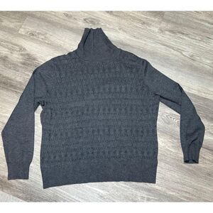 Gray knit‎ Sweater, beautiful cable winter collard sweater size XL